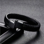 Retro Men's Leather Open Bangle