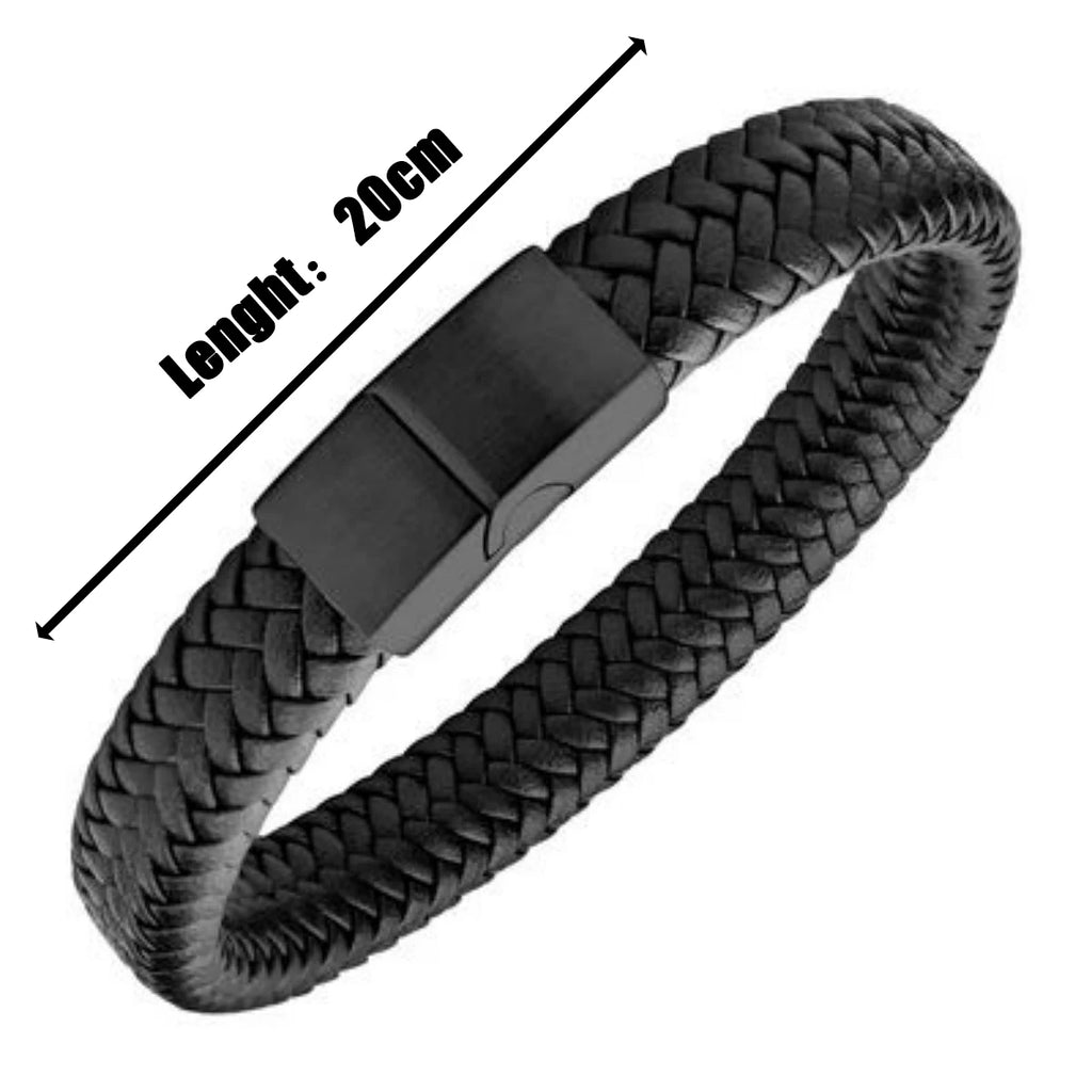 Retro Men's Leather Open Bangle